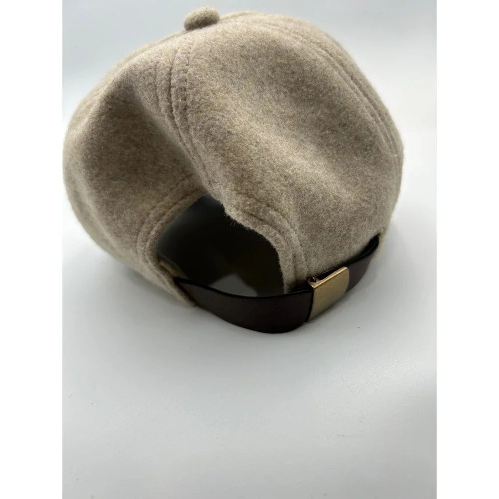 Universal Thread Oatmeal Wool Blend Baseball Cap Brown Faux Leather Brim Hat